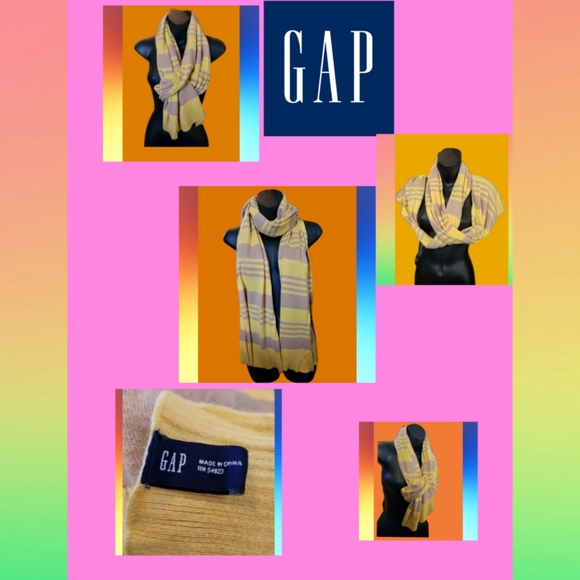 GAP TWO TONE YELLOW & BROWN OBLONG SCARF